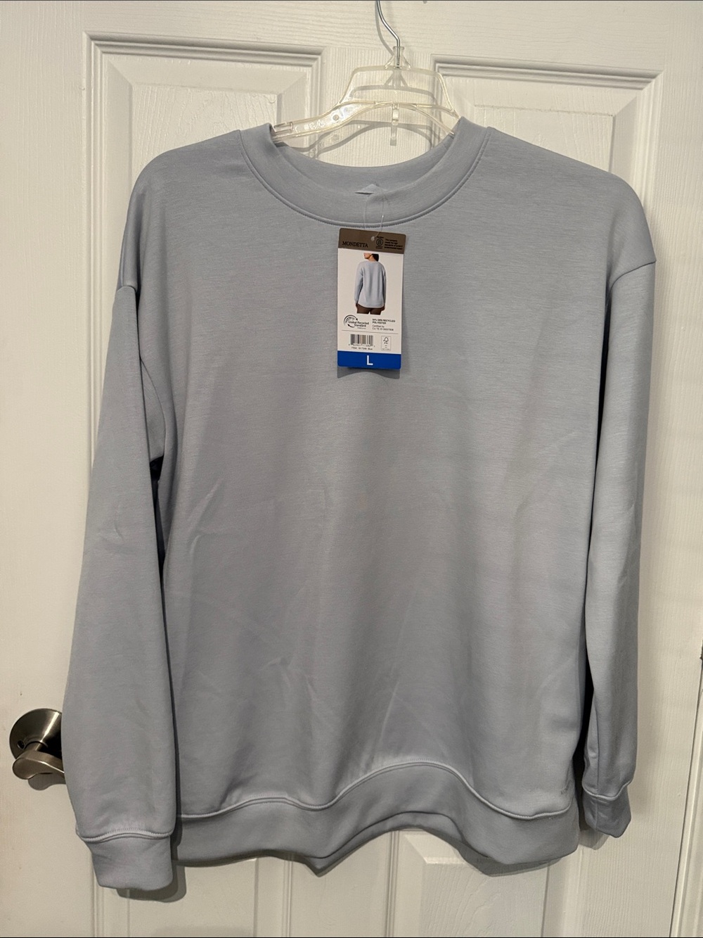 NWT Mondetta Women's Light Gray Crewneck Sweatshirt - size large